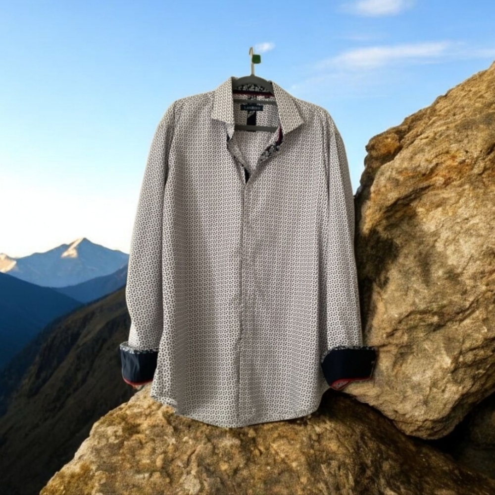 Lanzino men’s dress shirt size XXL colored cuffs great look for the offi…